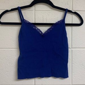 Brandy Lace V-neck cropped tank.